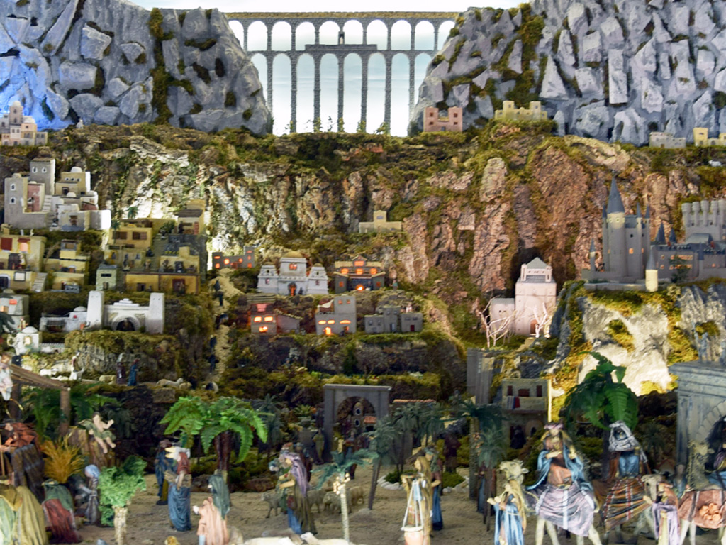 El Nacimiento recrea algunos de los principales monumentos de la ciudad de Segovia.