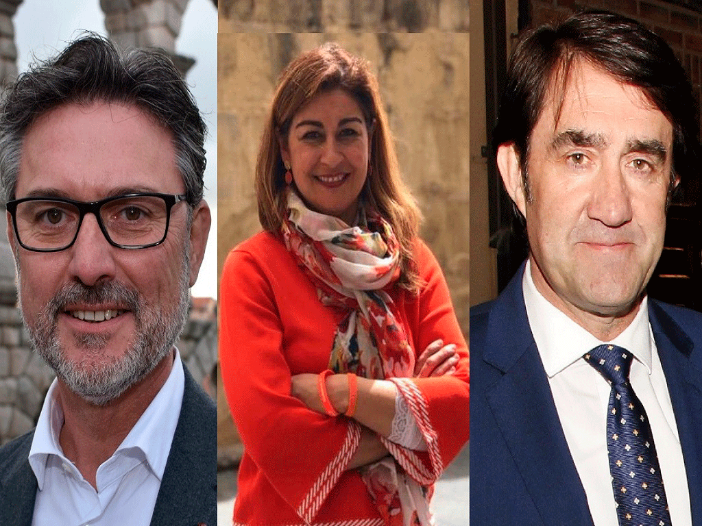 José Luis Vázquez (PSOE), Marta Sanz (Cs) y Juan Carlos Suárez Quiñones (PP). / El Adelantado