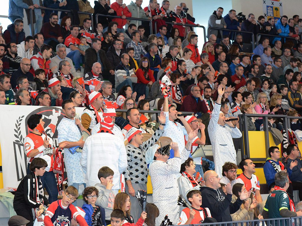 La afición del Balonmano Nava, durante un partido. / AMADOR MARUGÁN