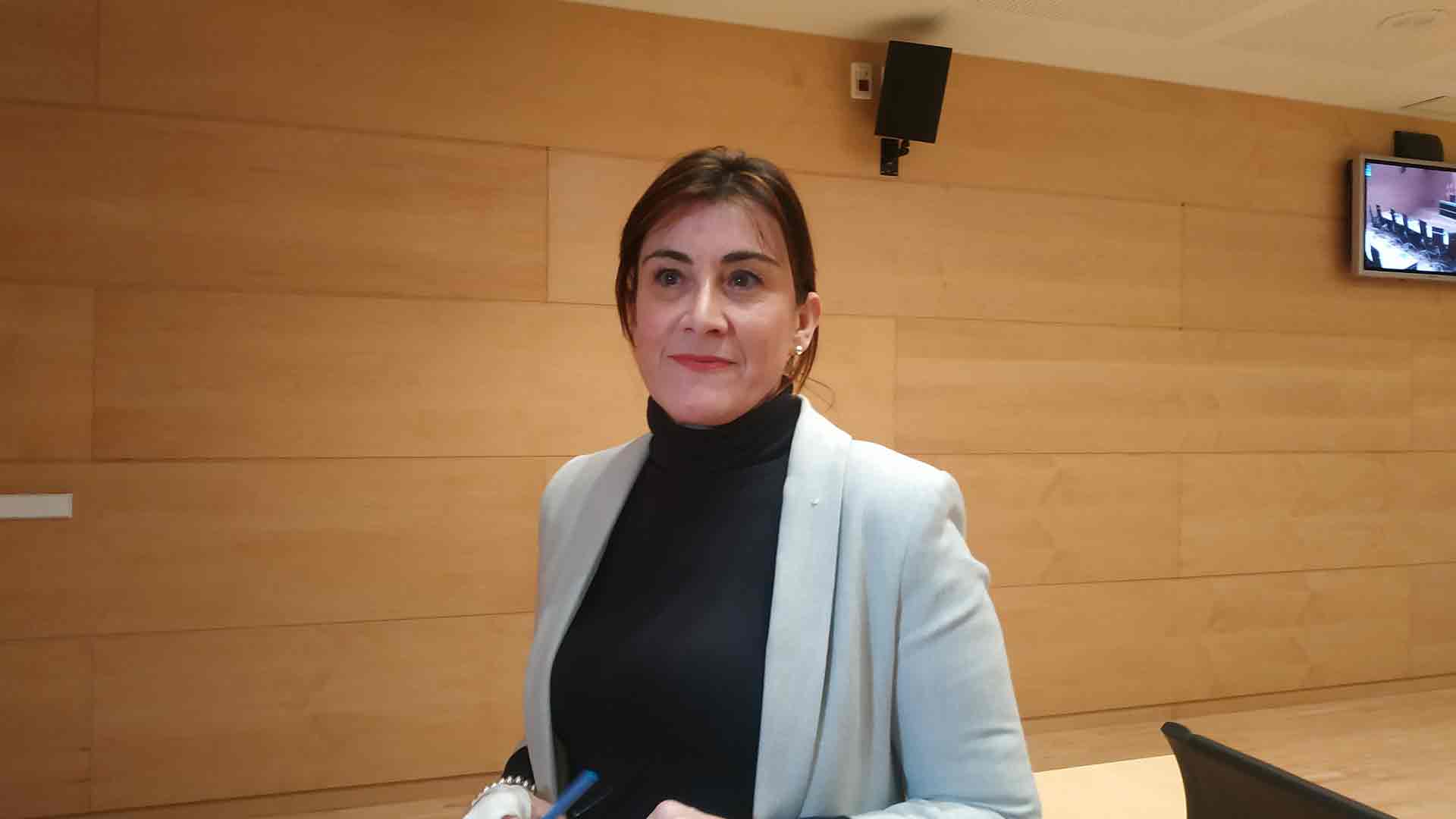 La socialista Ana Sánchez, en uno de los encuentros por la Comisión de Investigación de las Eólicas.