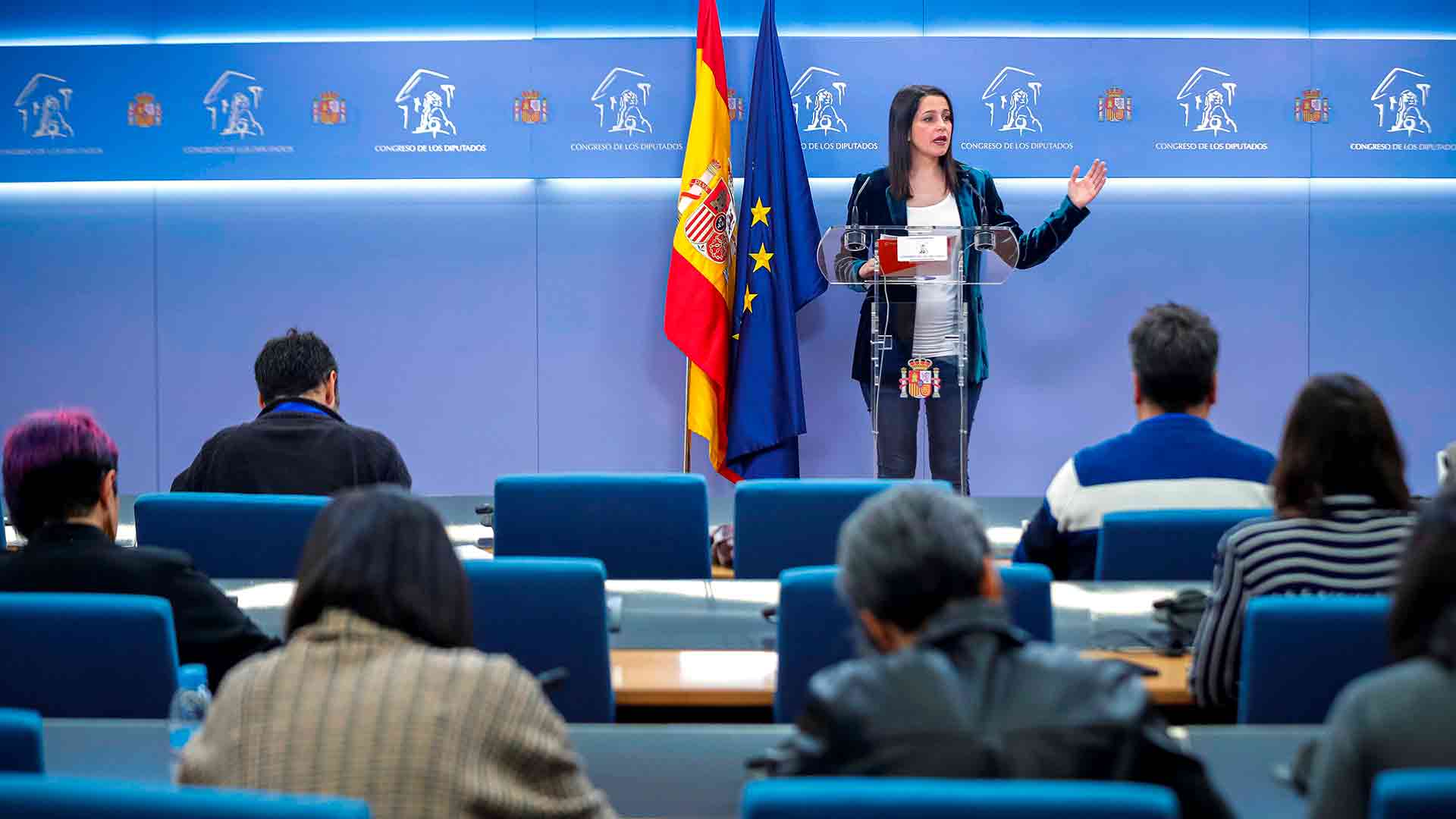 La portavoz parlamentaria de Cs, Inés Arrimadas, el pasado 31 de enero en rueda de prensa. / EFE