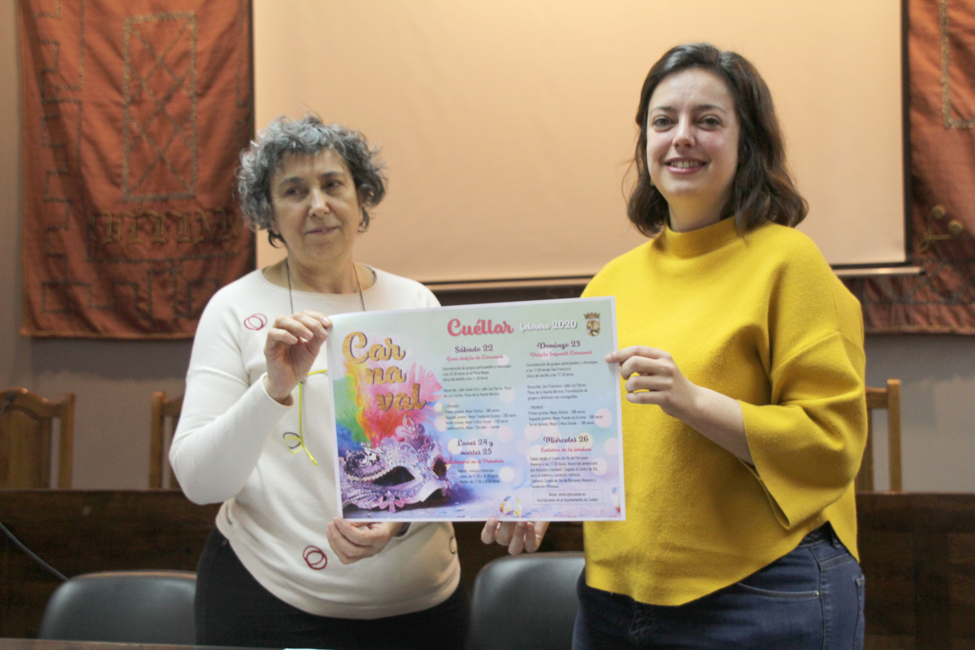 Concejales del Ayuntamiento presentando este Carnaval.