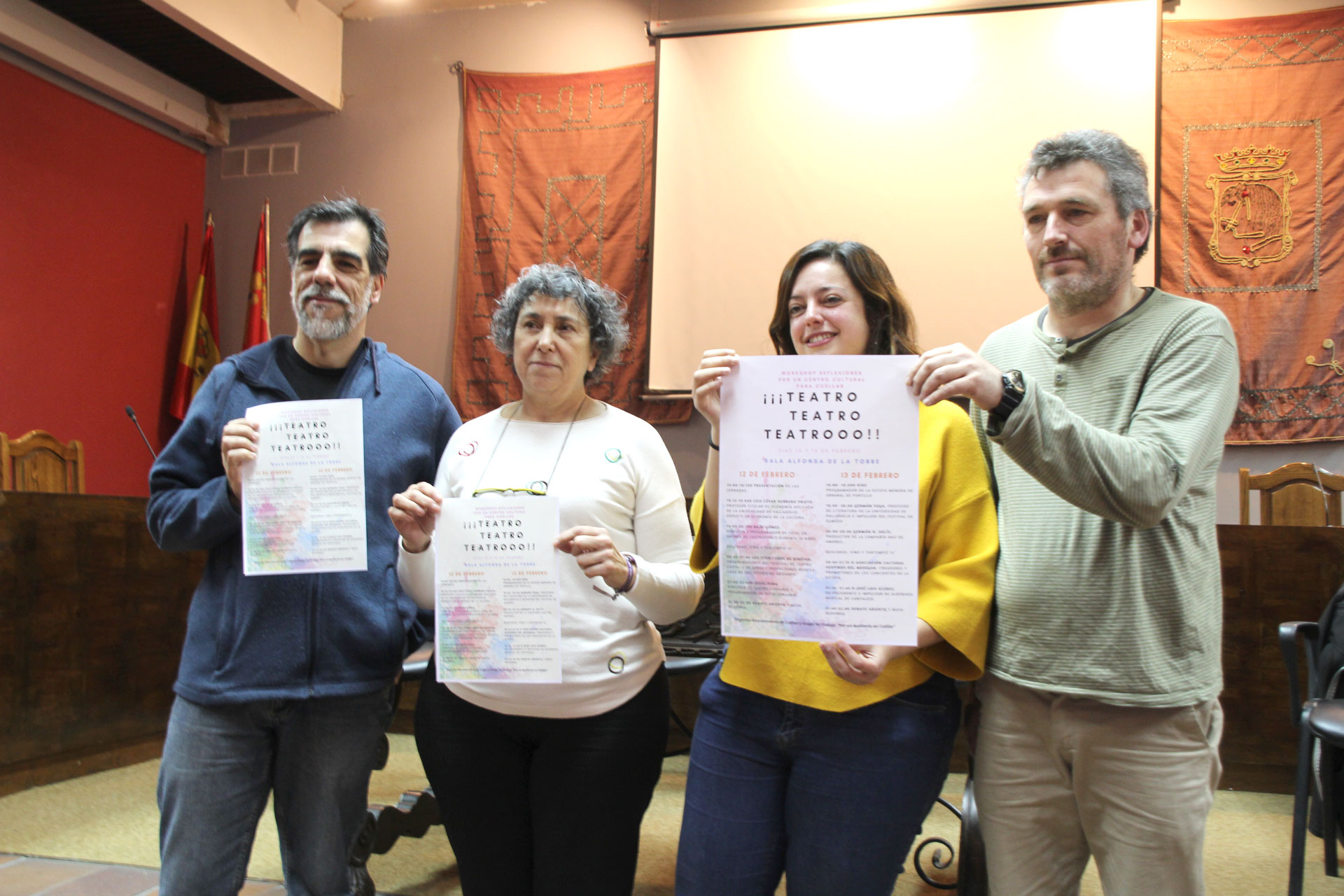 Presentación de las jornadas por el teatro-auditorio en Cuéllar.