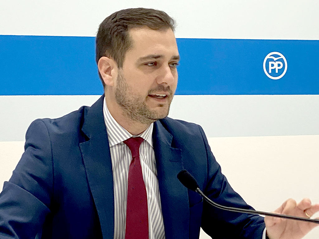 El portavoz del PP, Pablo Pérez, en rueda de prensa.