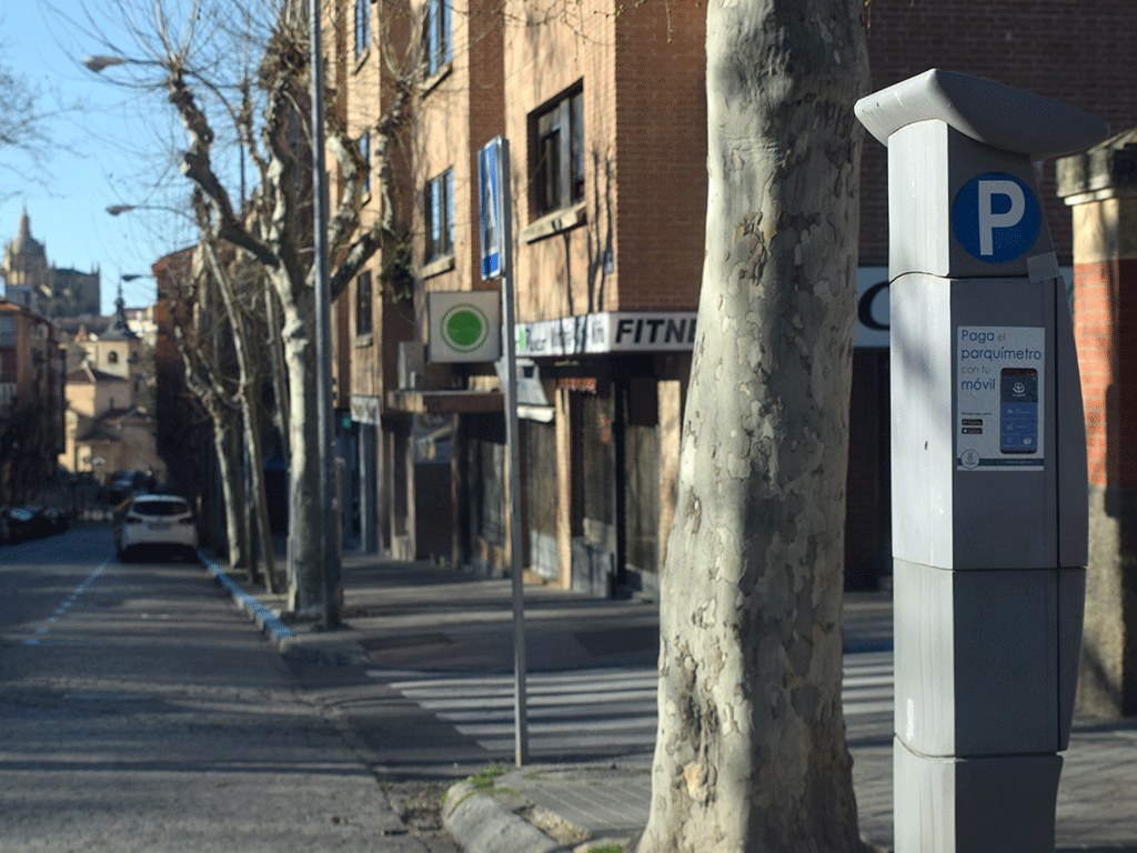 Parquímetro instalado junto a una de las zonas ORA de Segovia. / Rocío Pardos
