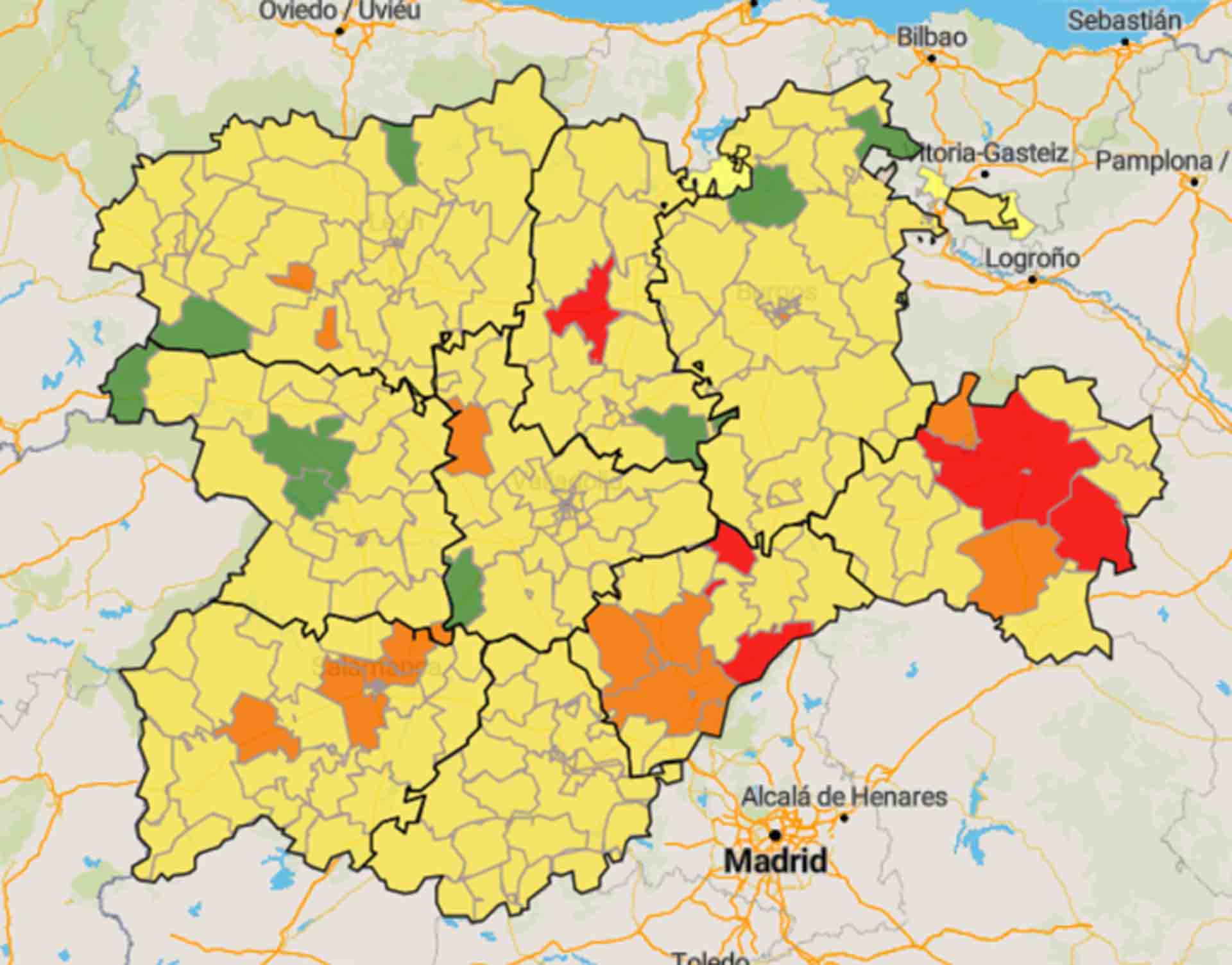 Las zonas en verde, ninguna en Segovia, optan a la desescalada.
