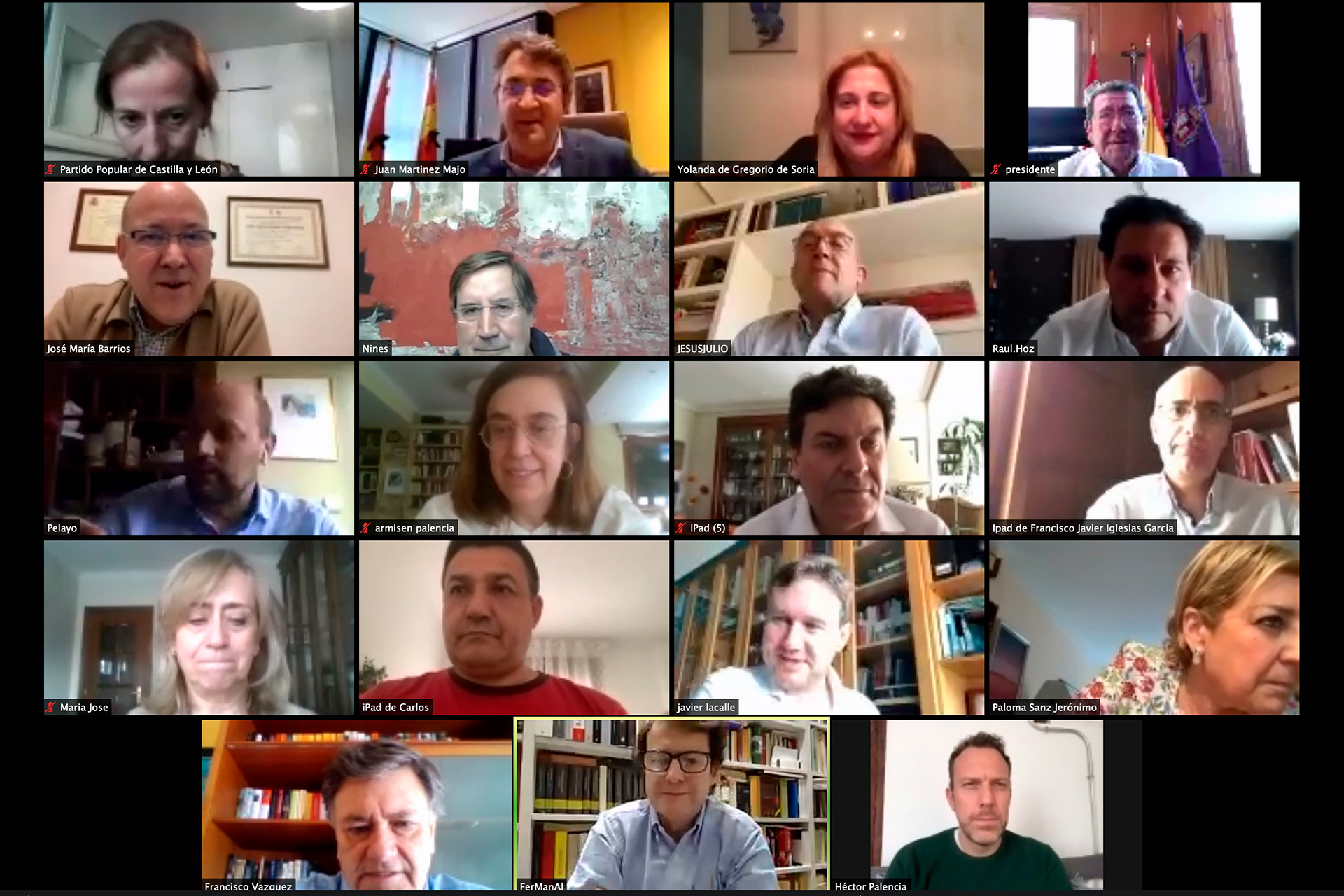 “El PP siempre estará a la altura de las circunstancias” 1 En la videoconferencia también participó Paloma Sanz. /E.A.