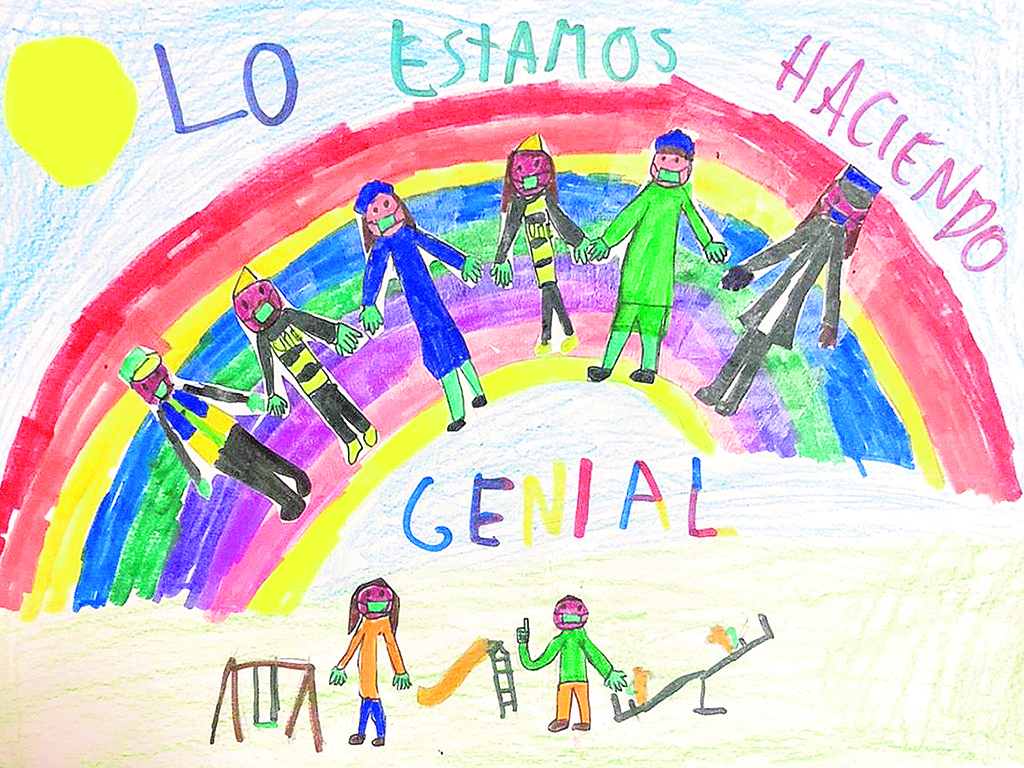 Los niños de La Losa han hecho sus dibujos sobre la situación que se está viviendo y han sido recogidos por el SEMERCA. /E.A.