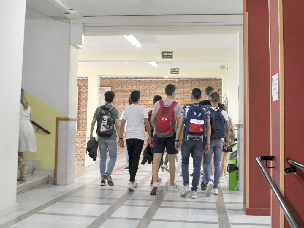 Interior del IES Andrés Laguna antes de la paralización de las clases.