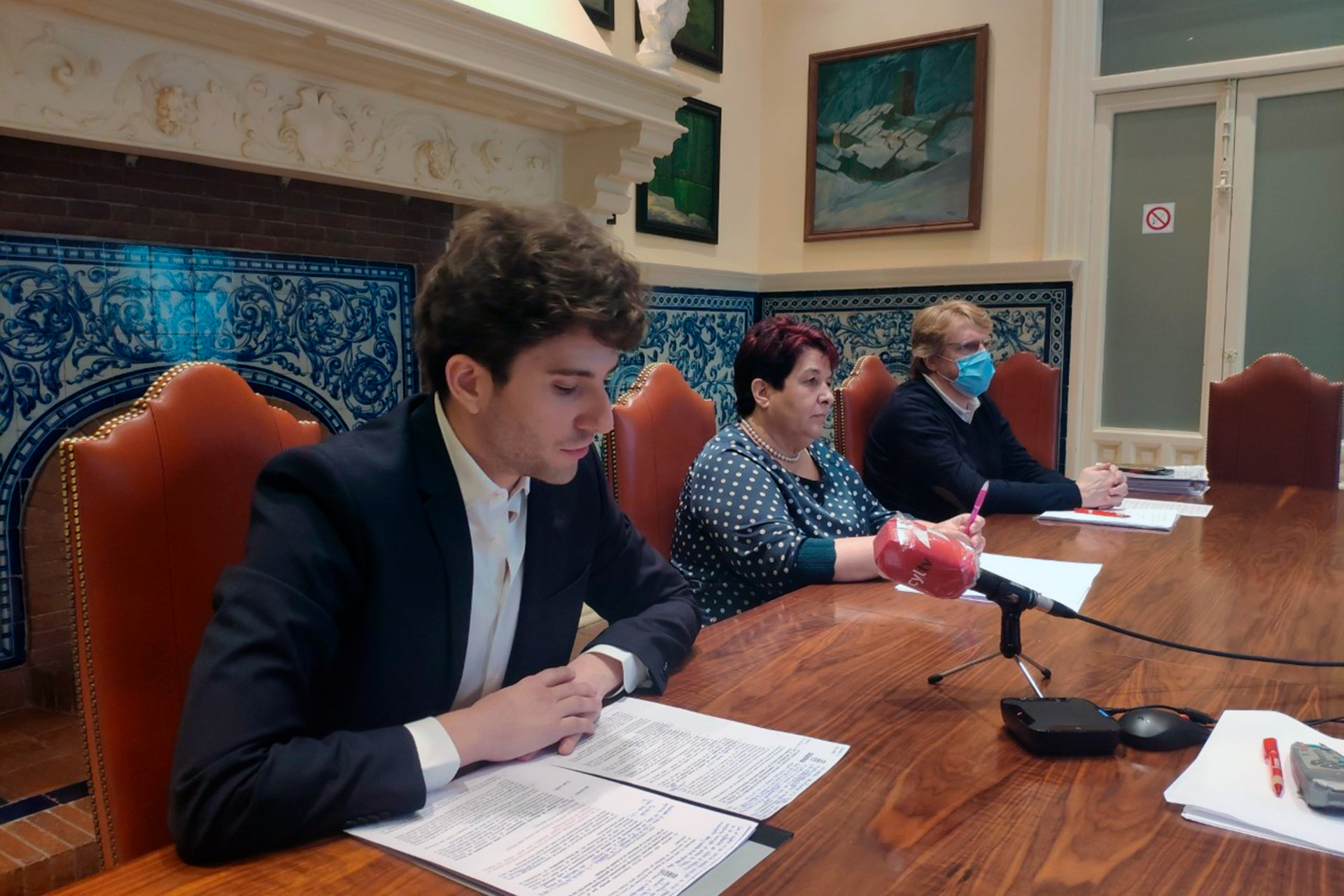 Alberto Espinar, la alcaldesa Clara Luquero y Jesús García Zamora. / E. A.