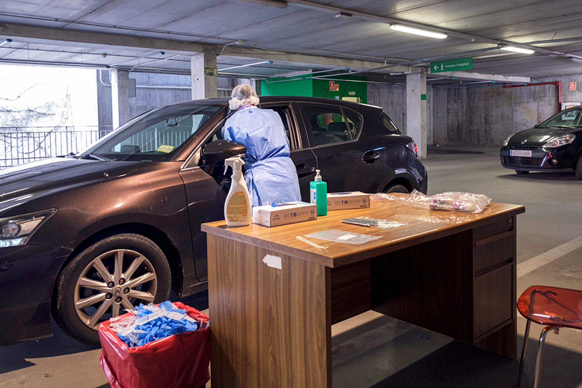 Imagen de hace unos días realizando pruebas en el Hospital de Segovia.