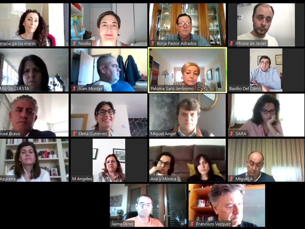 Imagen de la reunión telemática del grupo popular y la dirección provincial de la formación. / El Adelantado