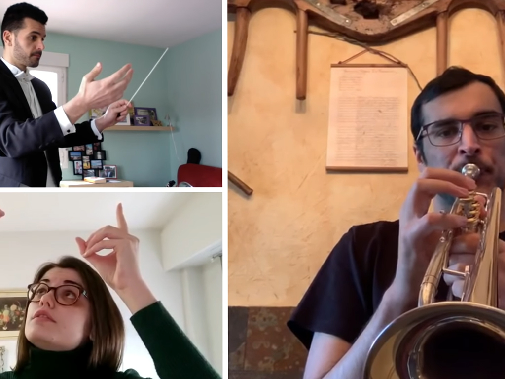 Casi 40 músicos de la Banda Municipal de Música participaron en la elaboración del vídeo. / E.A.