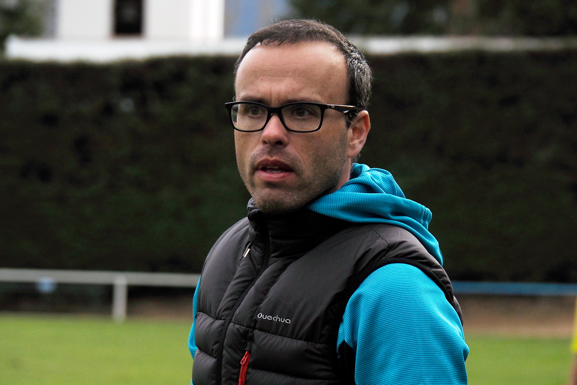 Miguel de la Fuente, durante uno de los encuentros disputados por el CD La Granja./ NEREA LLORENTE