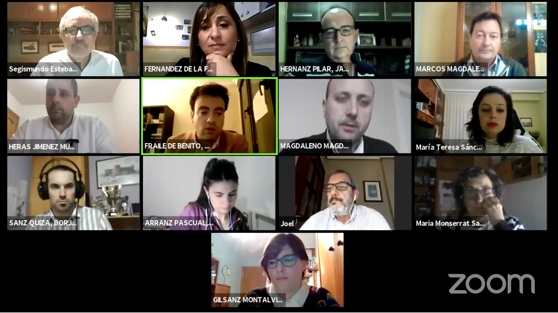 Alcalde y concejales en el pleno telemático celebrado el jueves