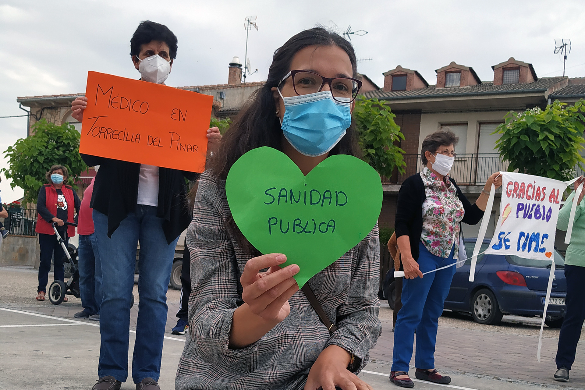 Imagen de archivo de una concentración por la sanidad en Torrecilla del Pinar. / E.A