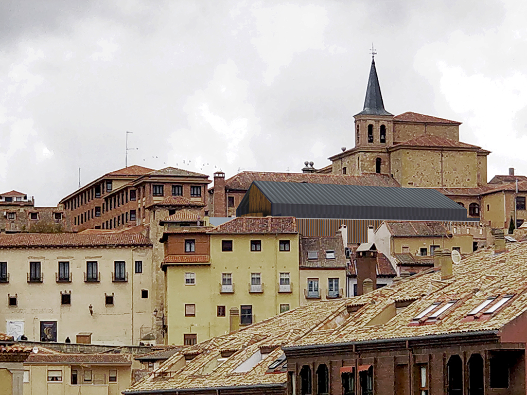 Montaje que muestra la altura que alcanzará la cubierta, la misma que tenía el teatro original. / E. A.