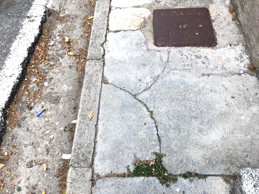 La ex teniente de alcalde denuncia el mal estado en el que se encuentran algunas aceras. /E.A.