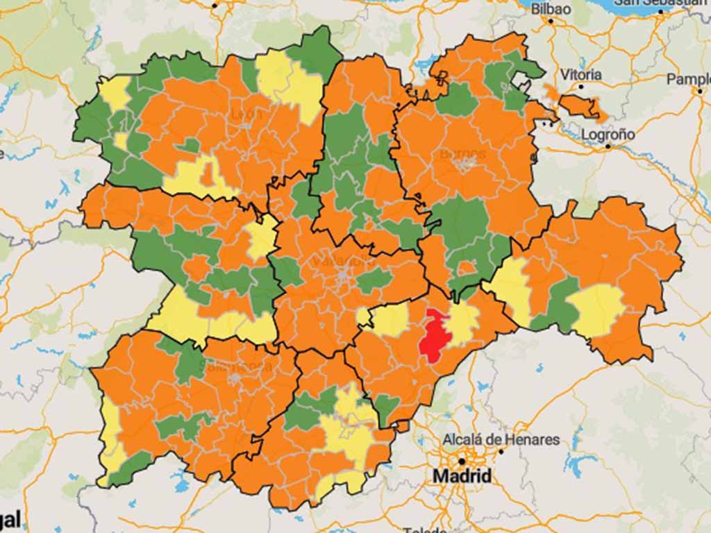 Mapa de la situación de Castilla y León en relación con la Covid-19. / JUNTA DE CASTILLA Y LEÓN