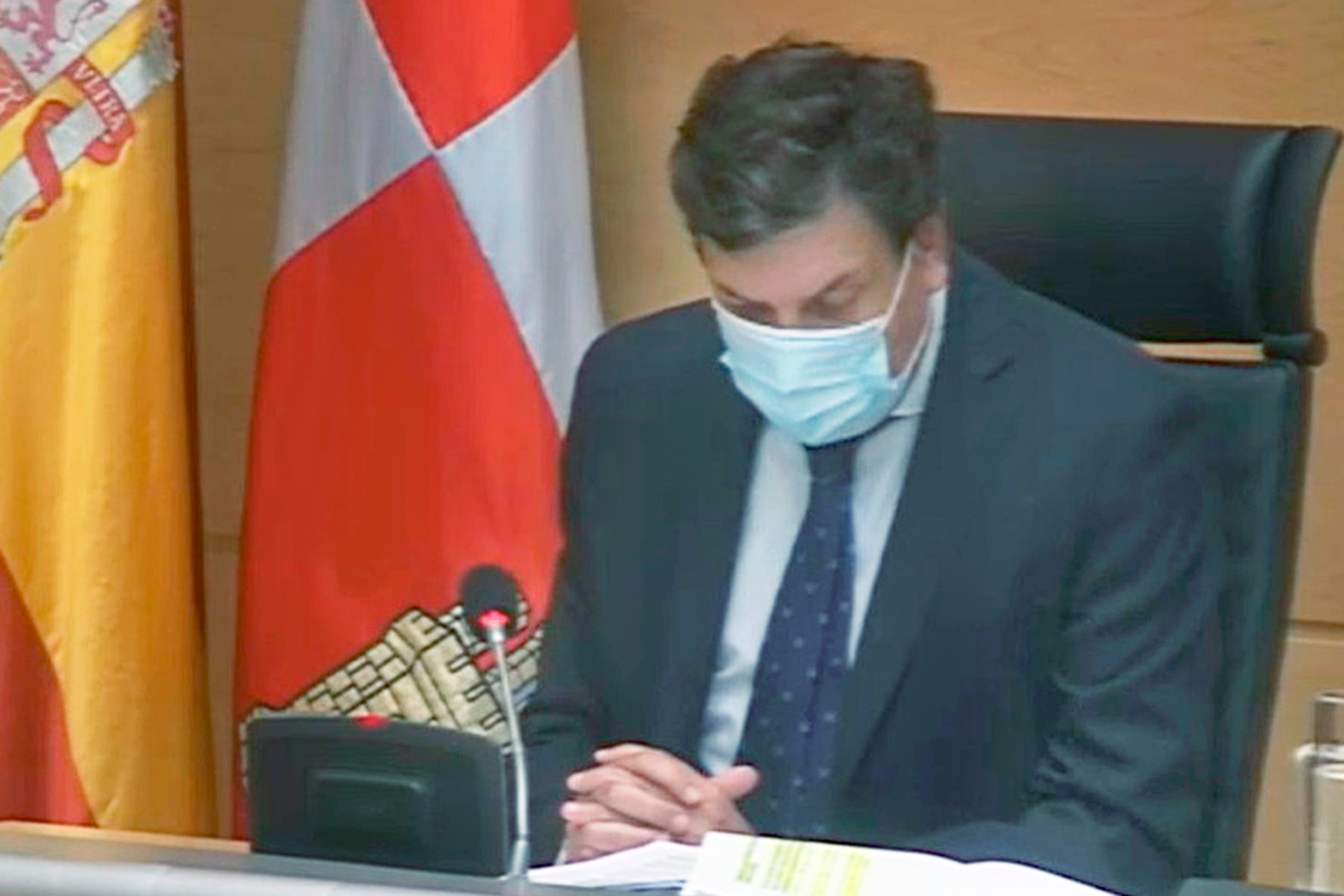 Carlos Fernández Carriedo, durante su comparecencia en la Comisión de Investigación./ E.P.