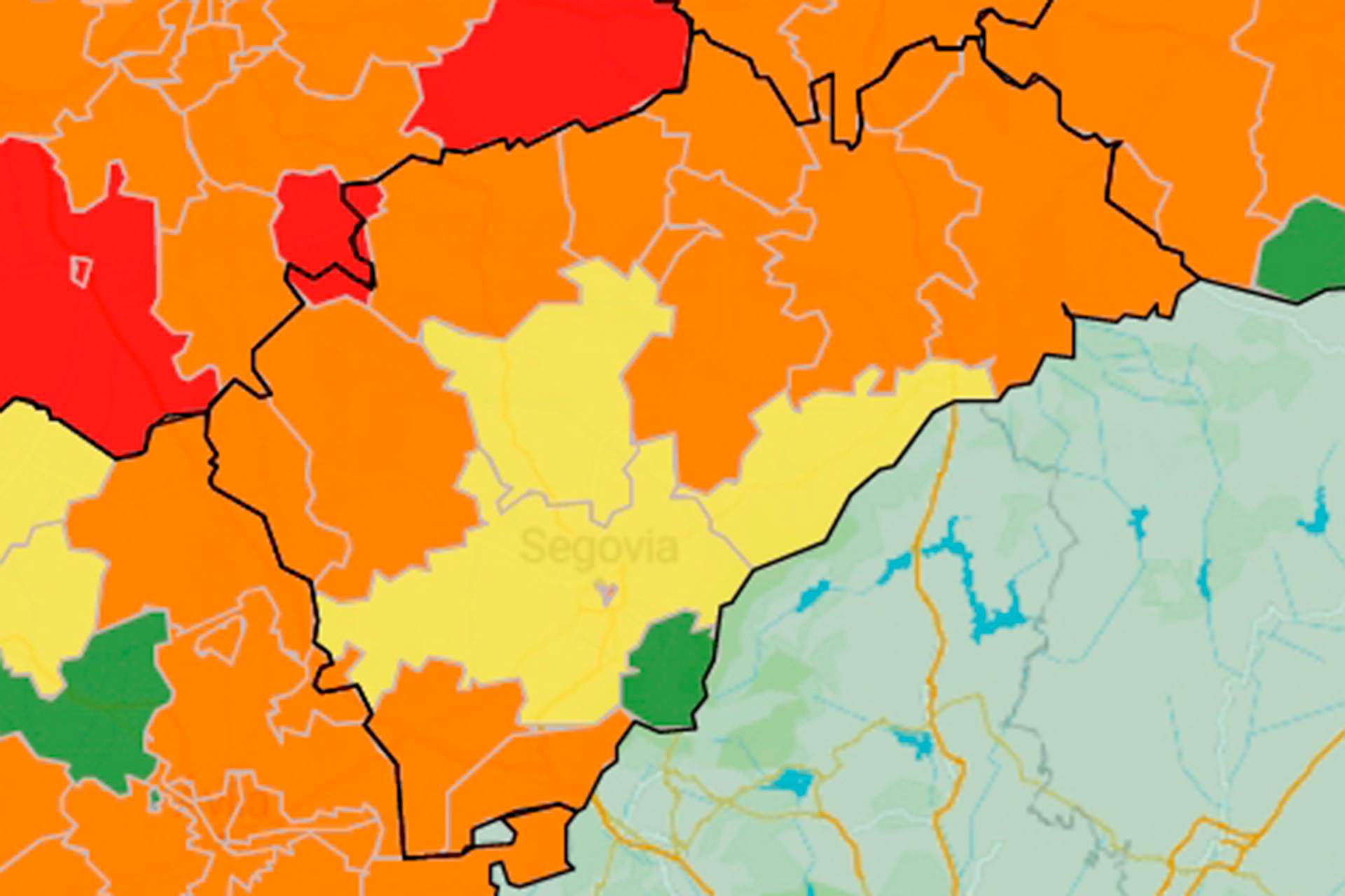 En la provincia de Segovia solo hay una zona básica de salud, la de San Ildefonso, con baja incidencia. / E.A.