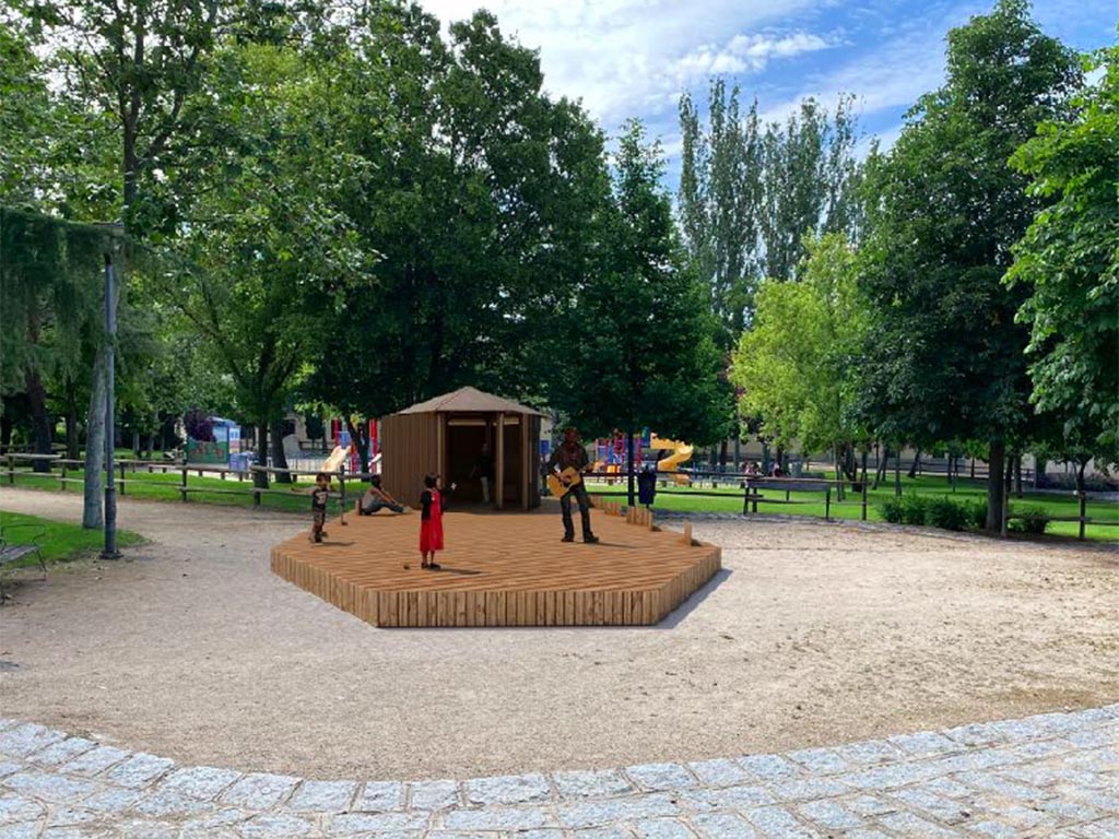 Prototipo de una de las casetas destinadas a acoger las bibliotecas de verano. / E.A