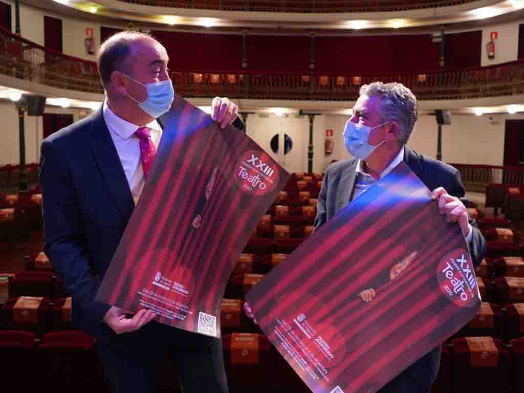El presidente de la Diputación de Segovia, Miguel Ángel de Vicente, y el diputado de Cultura, Juventud y Deportes, José María Bravo, en la presentación de la Muestra Provincial de Teatro. / EL ADELANTADO