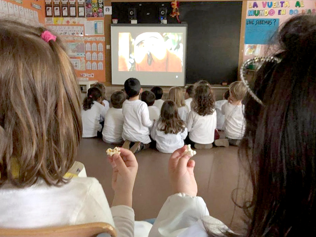 Imagen de una de las proyecciones de Aulafilm en una clase./ E.P.
CULTURA 
AULAFILM