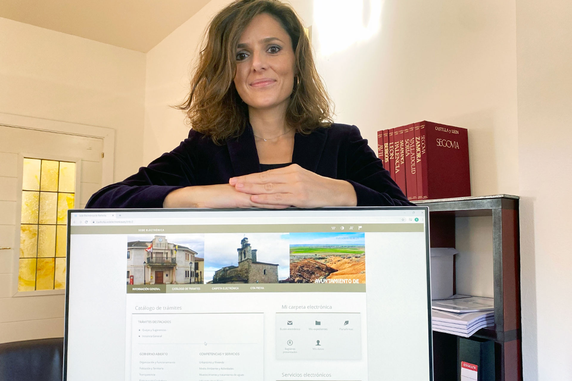 La diputada del Área, Sara Dueñas, durante la presentación de la sede electrónica. /E.A.