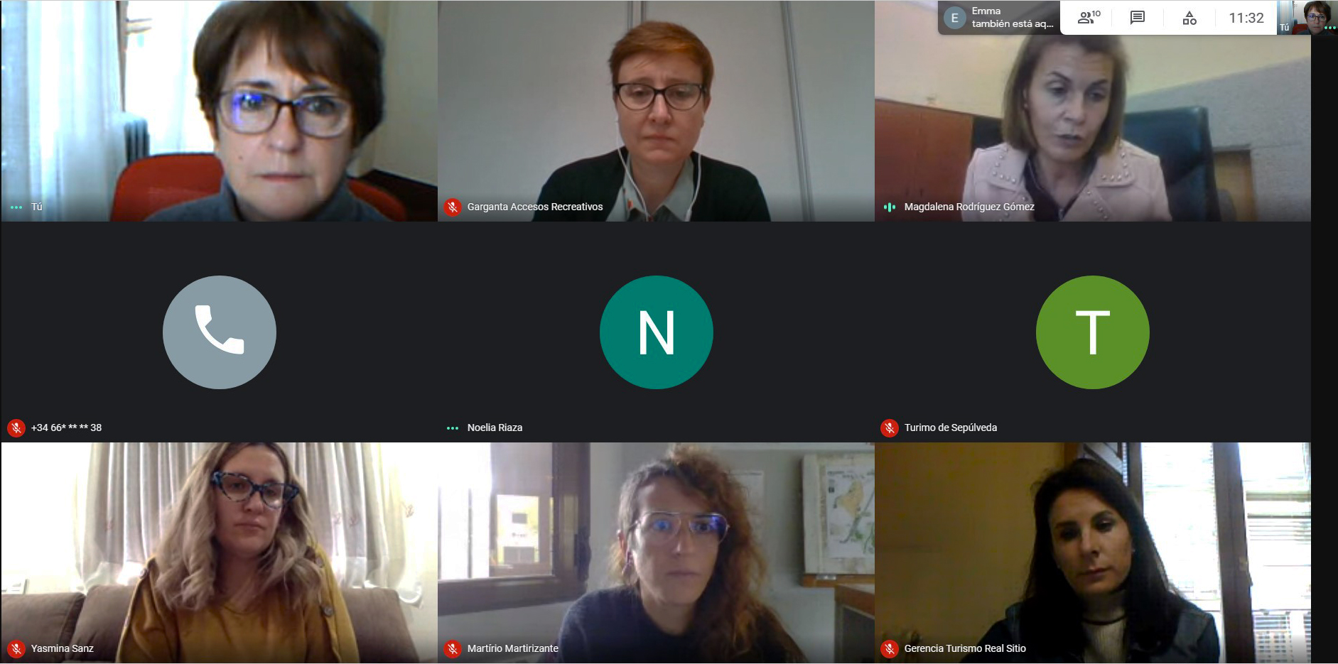 Reunión telemática de Prodestur con algunos responsables de las oficinas de turismo de la provincia. / E.A