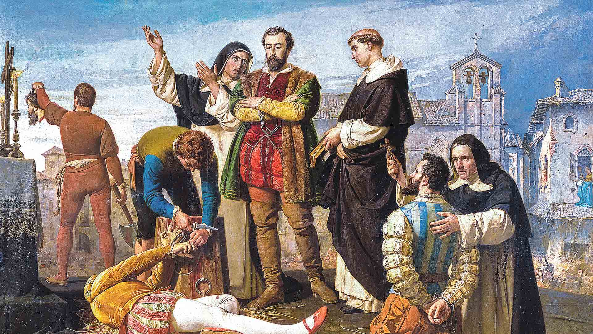 Los comuneros Padilla, Bravo y Maldonado en el patíbulo, de Antonio Gisbert Pérez. 1860. (Congreso de los Diputados de España, Madrid).