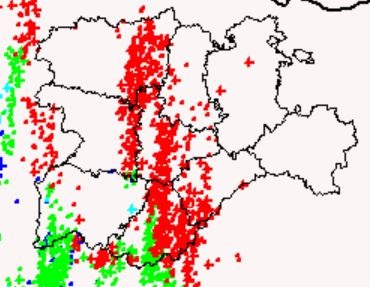 Rayos registrados este viernes en Castilla y León.
AEMET
7/11/2020