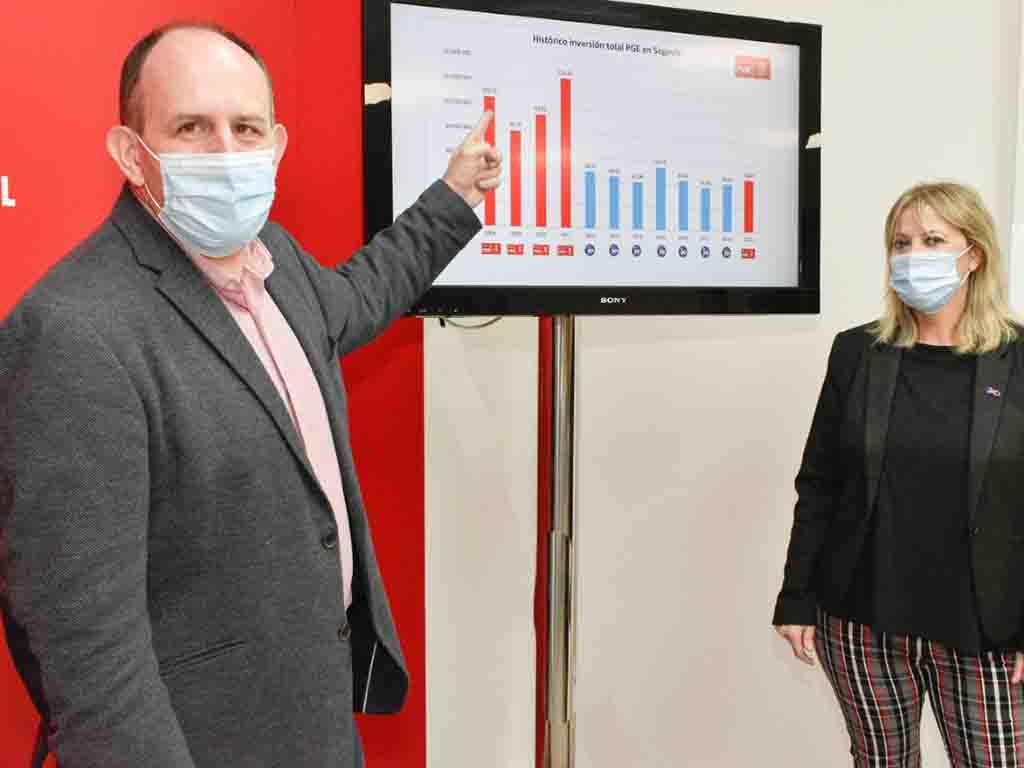 Los socialistas José Luis Aceves y Ana Agudíez valoran los Presupuestos Generales del Estado. / EL ADELANTADO