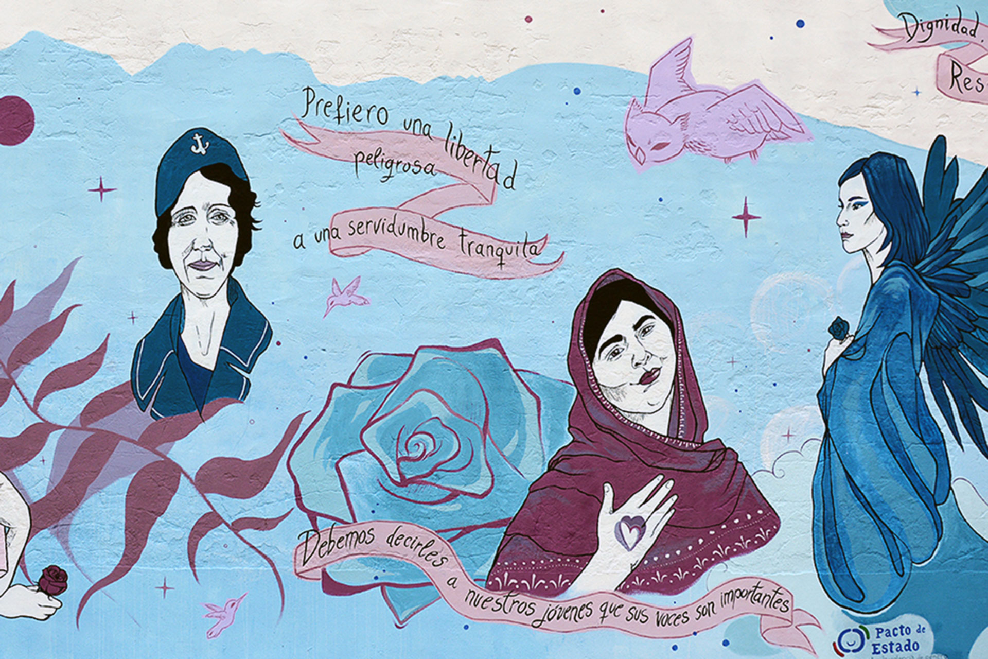 Vista del mural de Brieva, creado por Andrea de Blas. / E.A