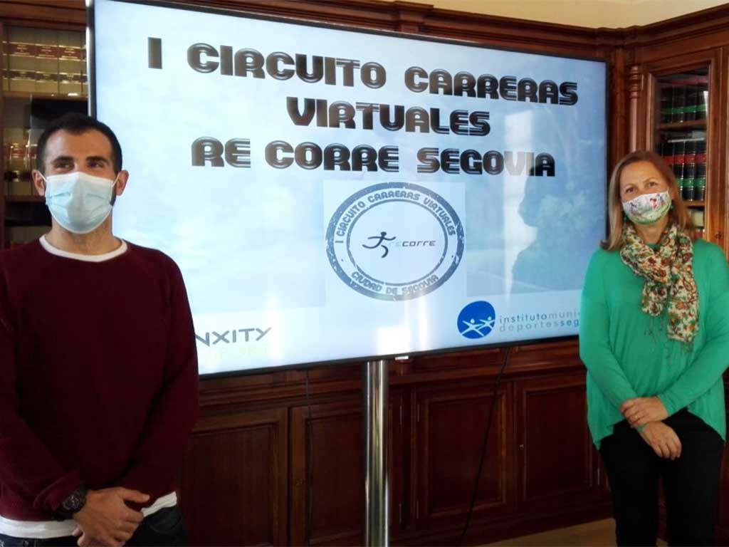 Daniel Gutiérrez y Marian Rueda presenta el circuito de carreras virtuales. / EL ADELANTADO