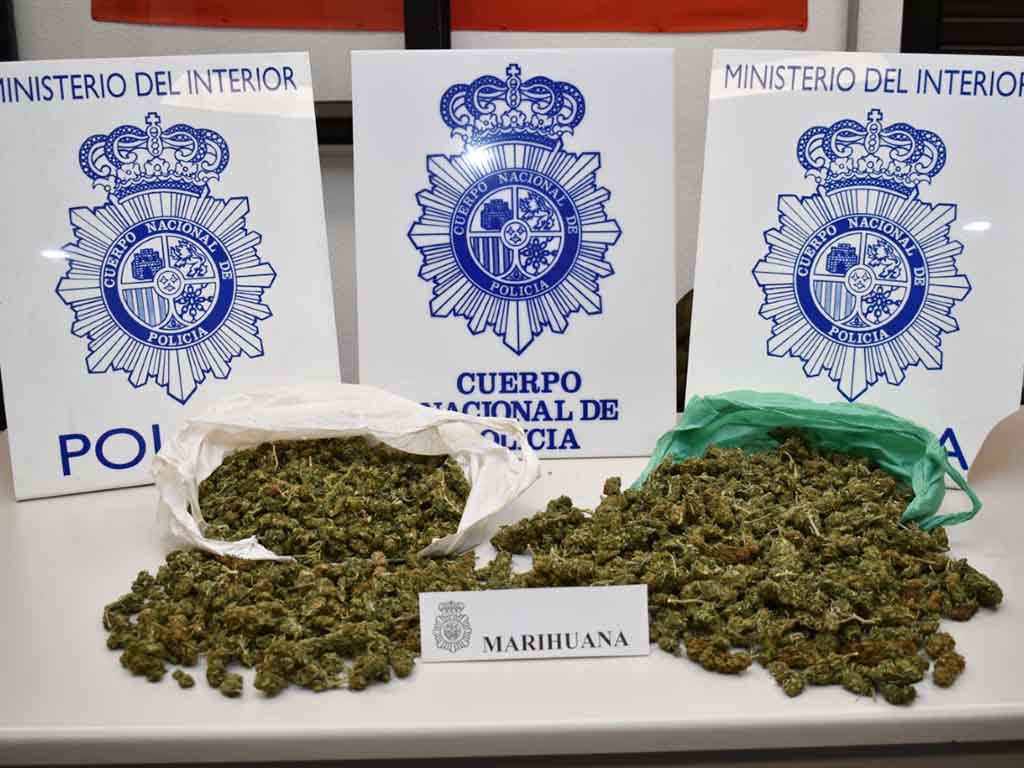 Detenidos dos hombres con marihuana en el Luz de Castilla 1 Marihuana incautada por los agentes de la Policía Nacional. / EL ADELANTADO