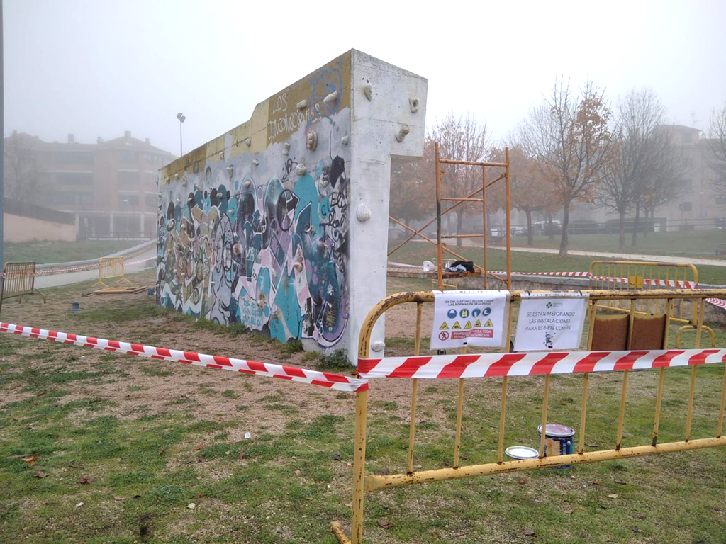 Rocódromo de Nueva Segovia acordonado para la reforma. / EL ADELANTADO