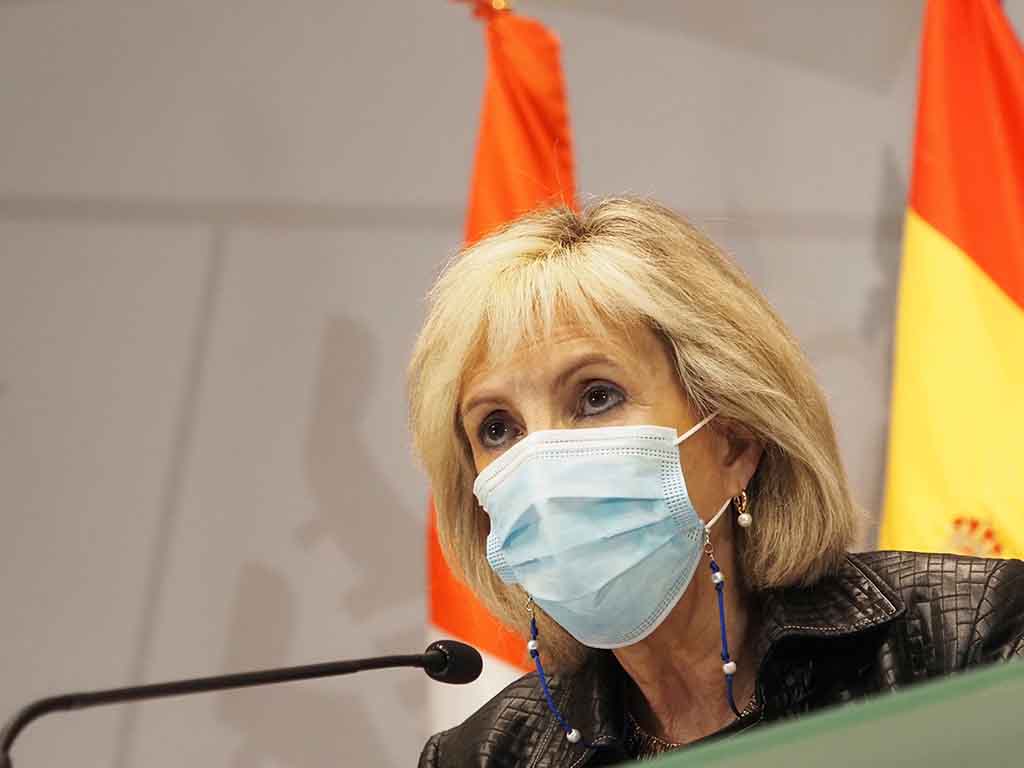 La consejera de Sanidad, Verónica Casado, durante una rueda de prensa. EFE/R.García