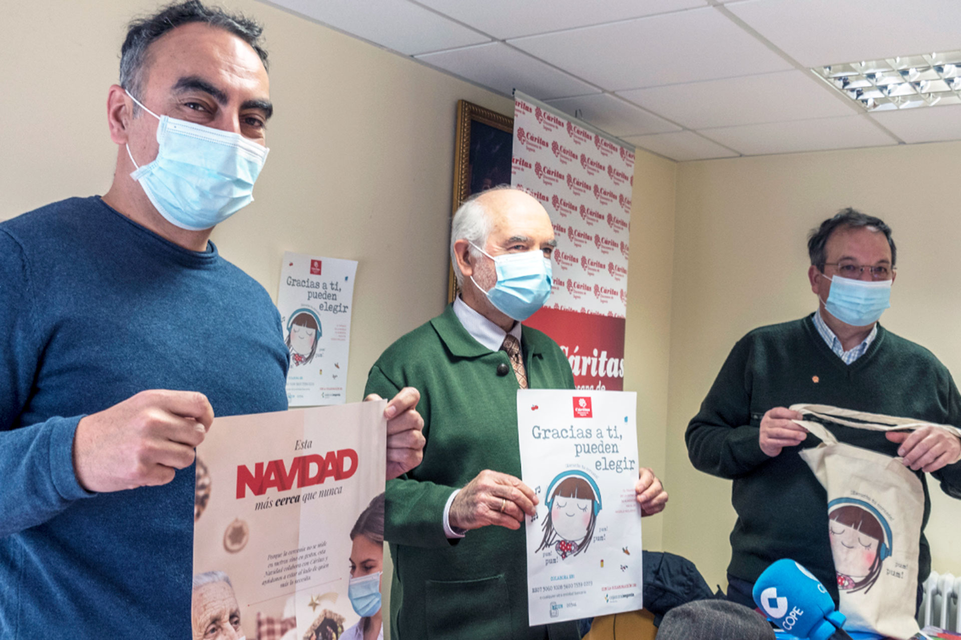 Presentación de la campaña de Navidad y del programa ‘Gracias a ti, pueden elegir’ de Cáritas./ KAMARERO