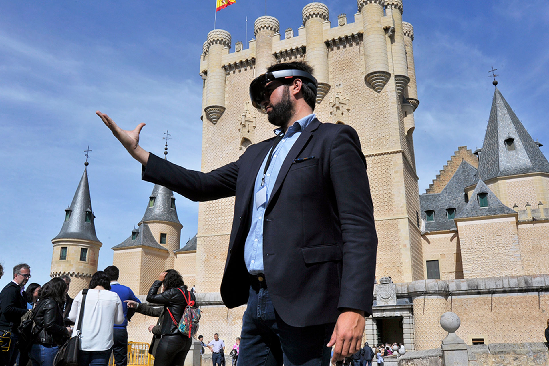 Imagen de archivo de las pruebas de realidad aumentada llevadas a cabo en el Alcázar hace dos años.