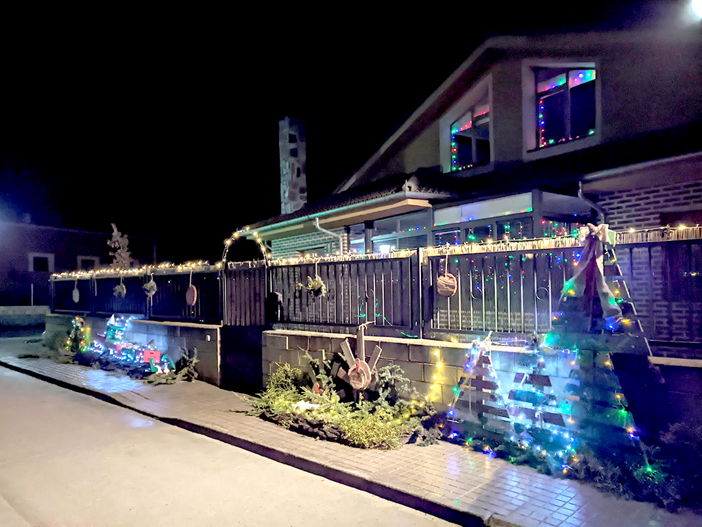 Fachada decorada con motivos navideños de la ganadora del concurso, Patricia Laguna. / David Rubio