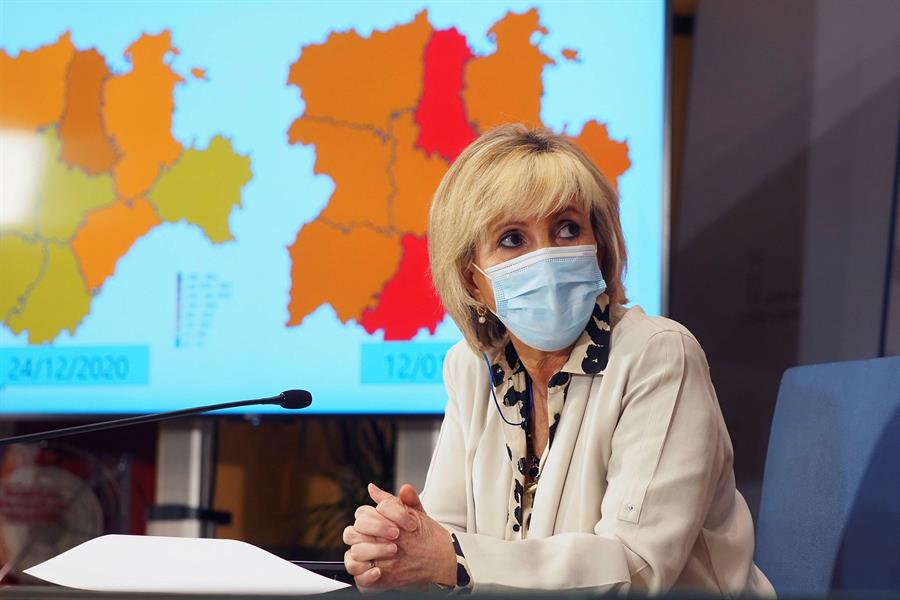 La consejera de Sanidad, Verónica Casado, comparece en rueda de prensa para informar de la situación en la Comunidad en relación a la COVID-19. EFE/ /R. García.