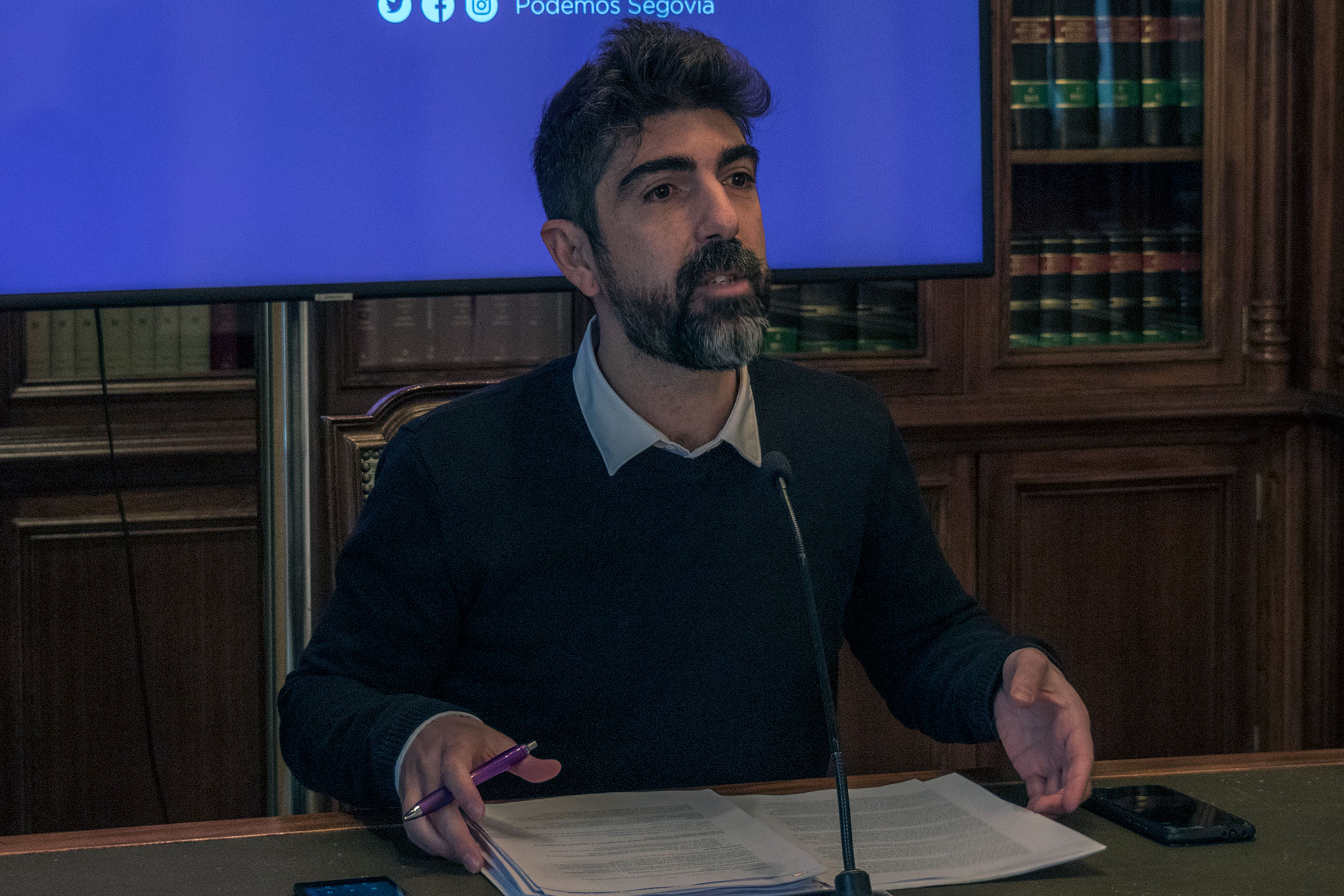 El portavoz de Podemos en el Ayuntamiento, Guillermo San Juan. / KAMARERO
