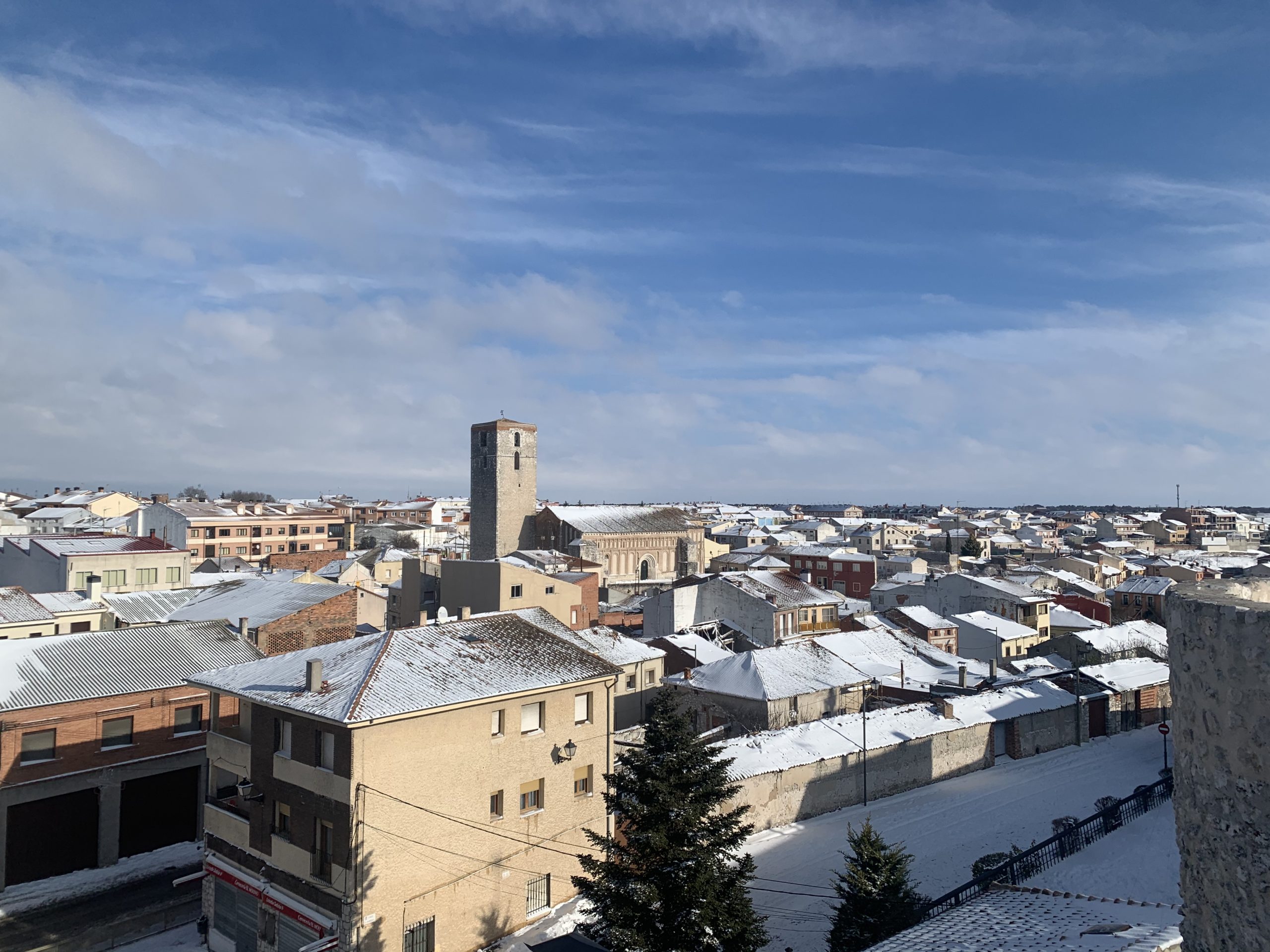 Vistas desde la muralla de Cuéllar ante el paso de la borrasca Filomena este pasado fin de semana, / C.N / ARCHIVO