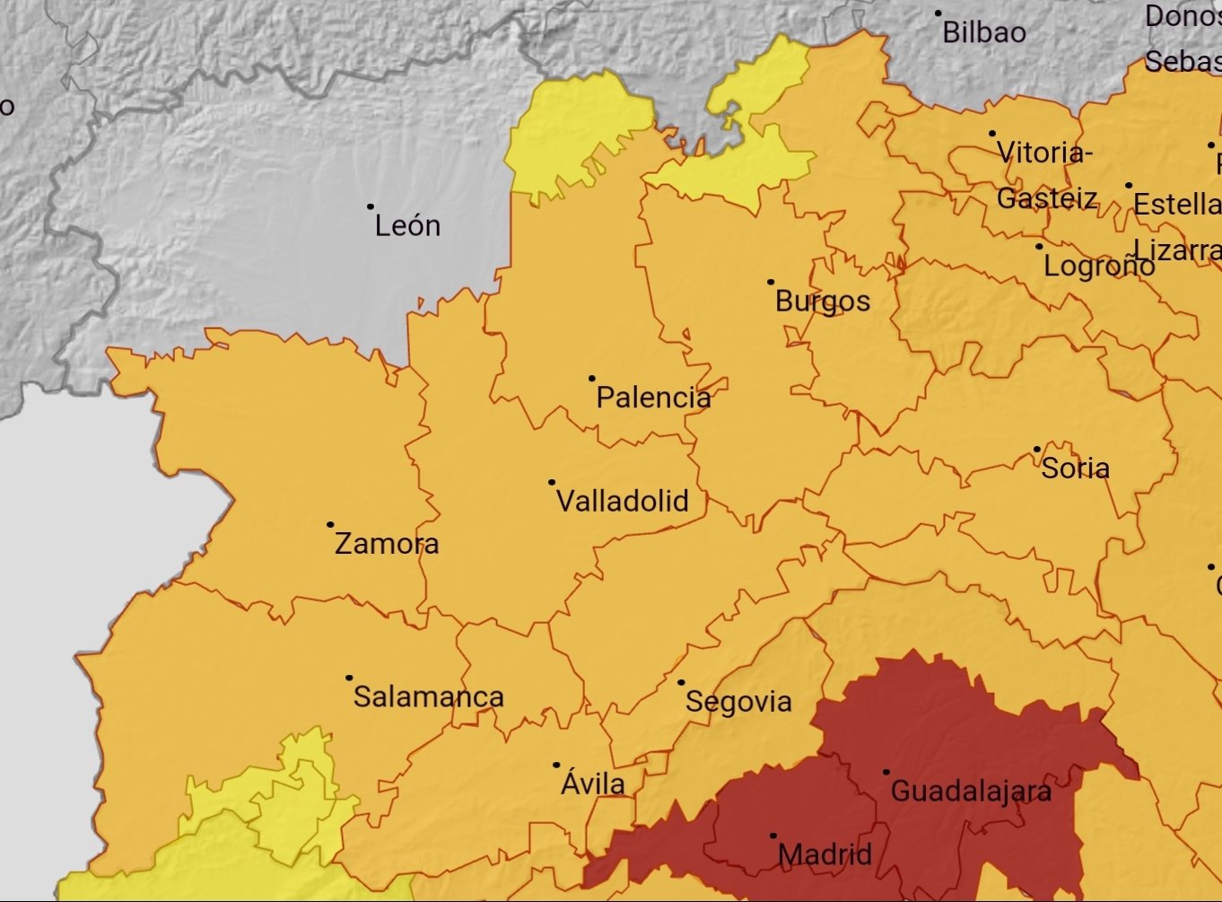 Cortadas al tráfico por nieve la CL-601, SG-112, SG-500, SG-612 y SG-615 2 aviso naranja castilla y leon