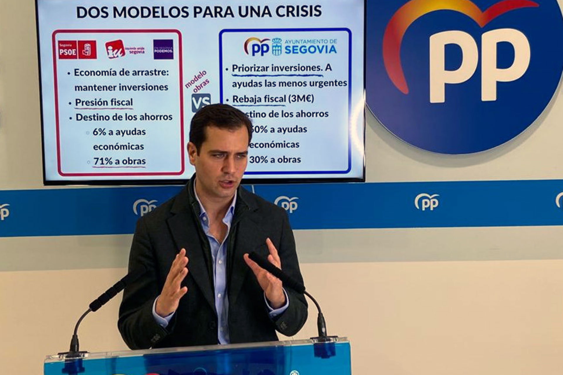 Pablo Pérez, ayer en la sede provincial del Partido Popular. / E. A.