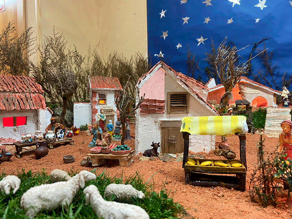 Detalle del Belén realizado por los integrantes de la Asociación ‘El Guijo’ de Basardilla. / M.G.C.
