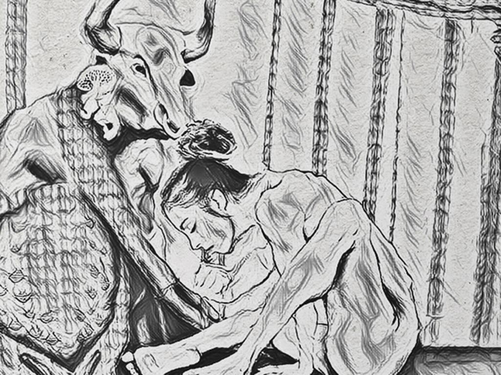 Ilustración de la portada del libro 'El minotauro come carne de mujer'.