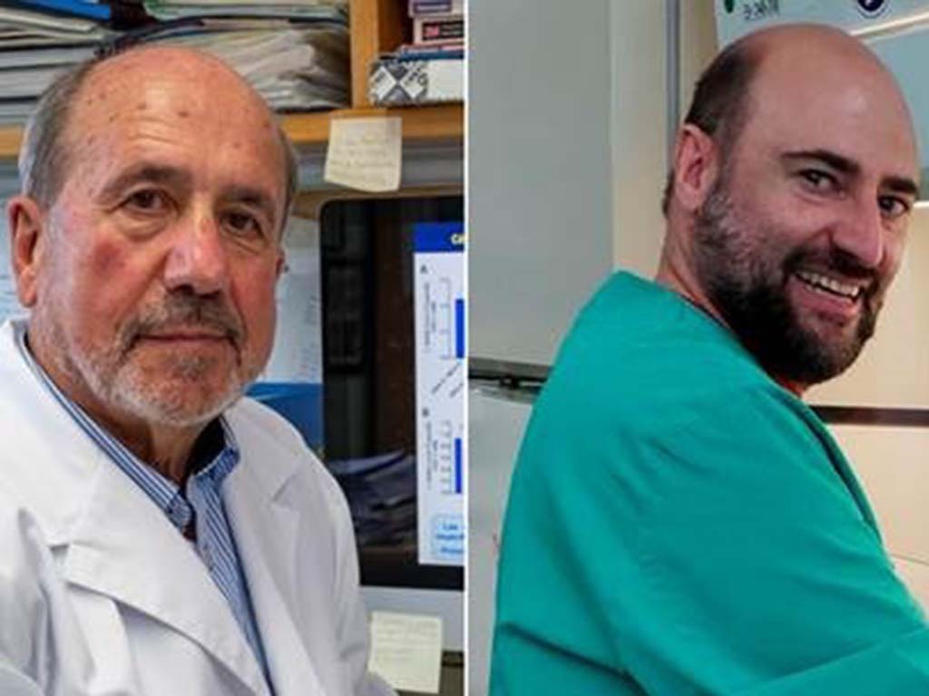 Los investigadores Mariano Esteban (izquierda) y Juan García Arriaza, del Centro Nacional de Biotecnología del CSIC. / CSIC