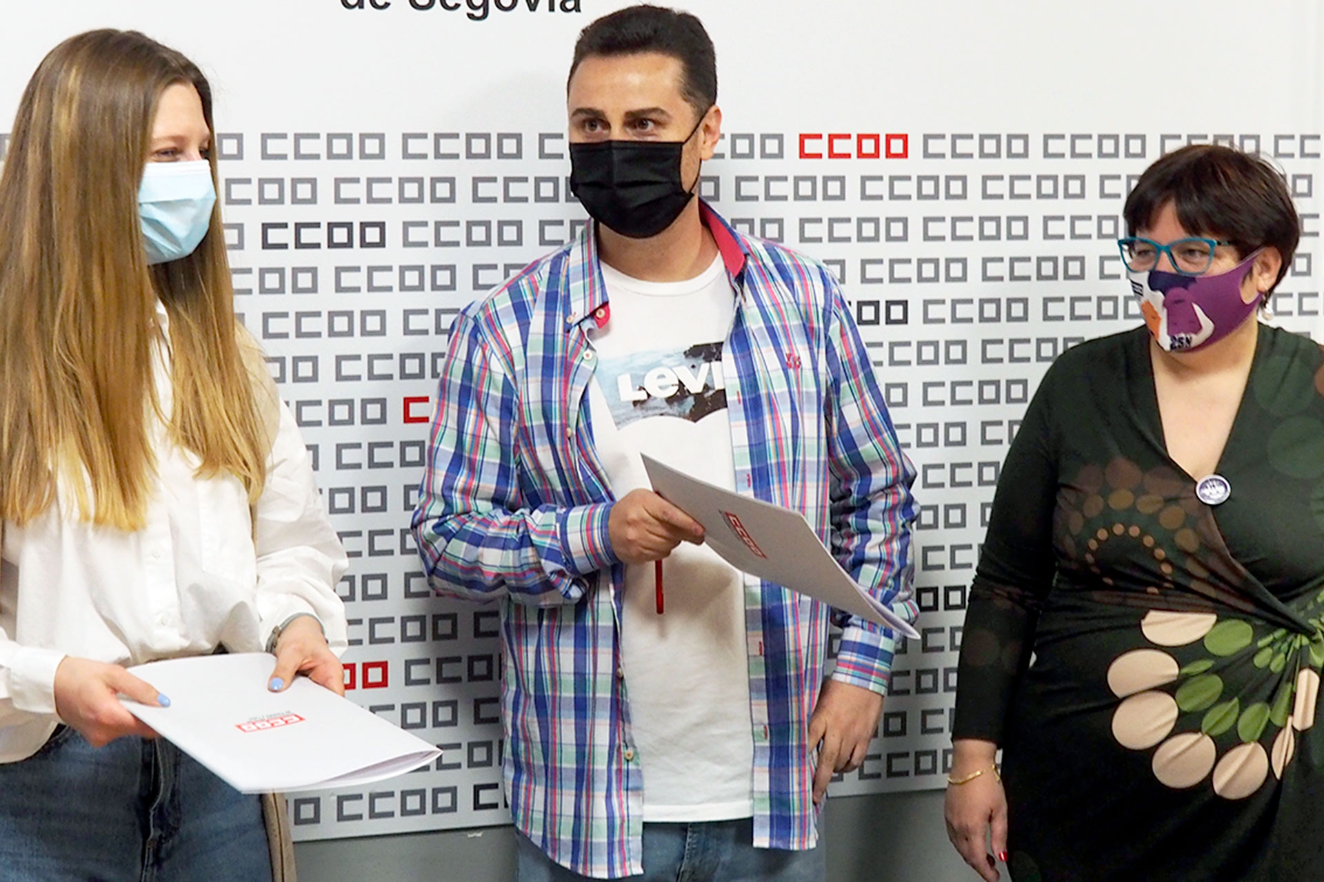 El secretario general de CCOO Segovia, Alex Blázquez, en el centro, es el único candidato presentado.